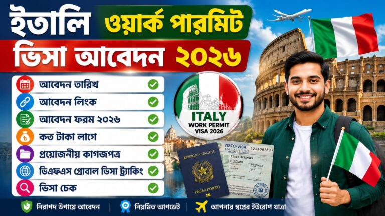 ইতালি ওয়ার্ক পারমিট ভিসা আবেদন 2026